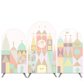 Spielzeug Ziegel Schloss Baby Dusche Bogen Hintergrund Bausatz